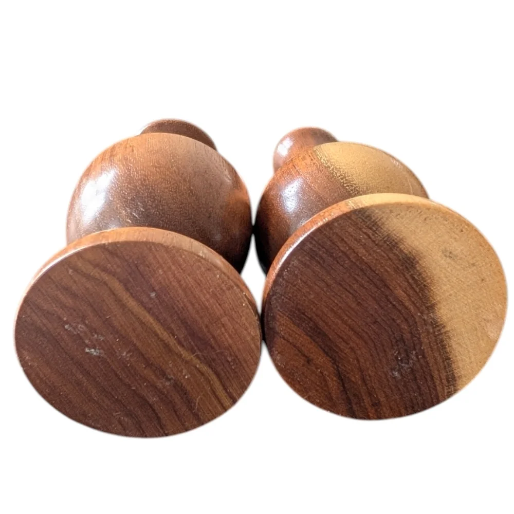 (2) Vintage MCM Danish Lathe Turned Small Bud Vases